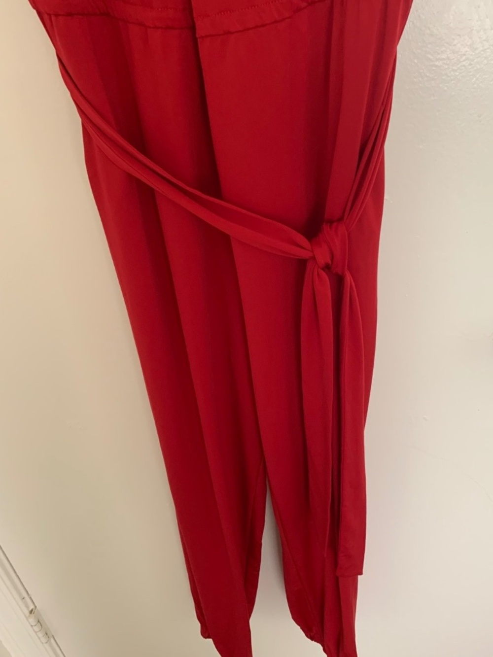 Red Halter Jumpsuit by GBY GUESS – Size S, Crisscross Back, Bold Retro Vibes - Picture 7 of 8